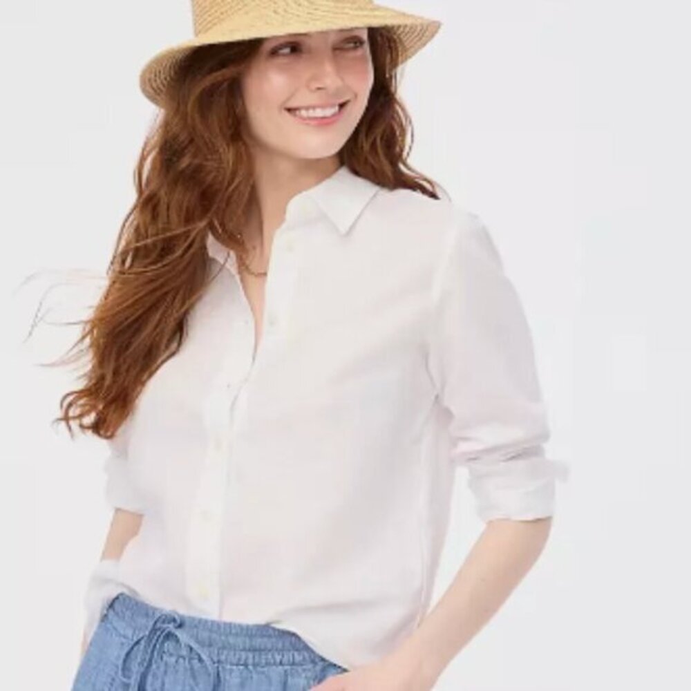 Linen Blend Button Up Shirt